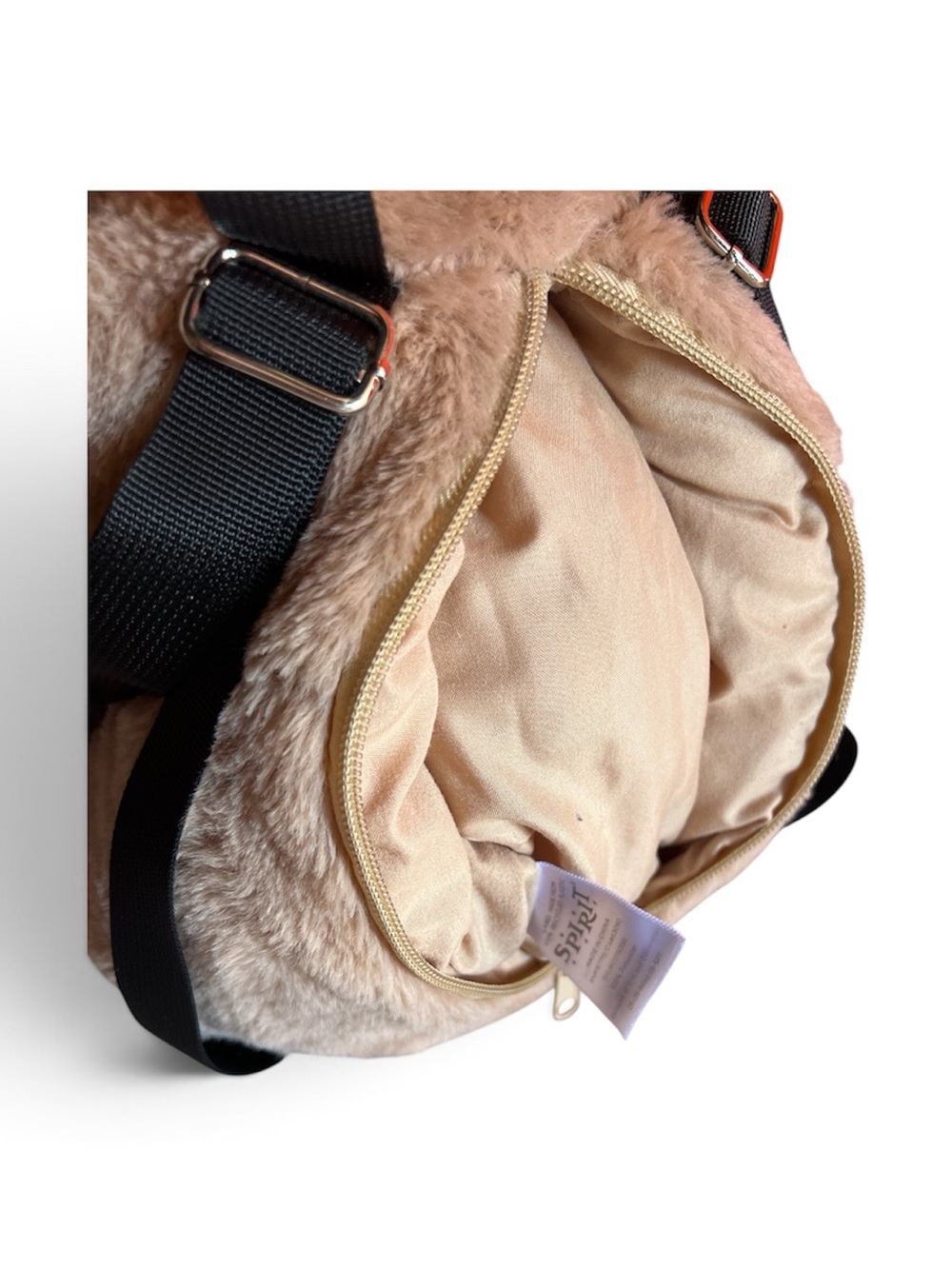 Broken Hearted Zombie Bear Plush Backpack - Beige with Pink Heart - Picture 5 of 5